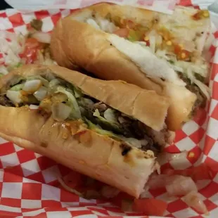 Bland cheesesteak with raw veggies. $9.99