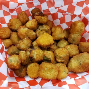 Fried okra. Yum!