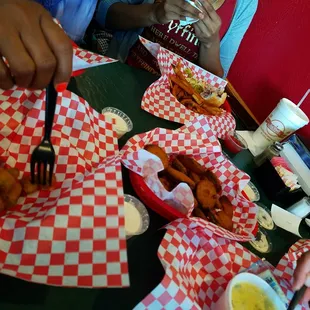 Fried okra, and zucchini