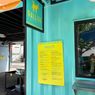 the entrance to the restaurant