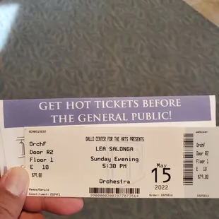 My ticket for Lea Salonga