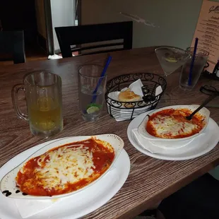 My beef lasagna and my wife's manacotti