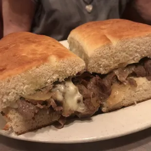 Philly steak on their own roll. It was delicious. I know because I ate the half the wife couldn't finish.