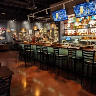 a bar with lots of seating