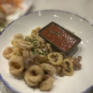 The calamari was amazing. The breading was not too much, but very tasty.