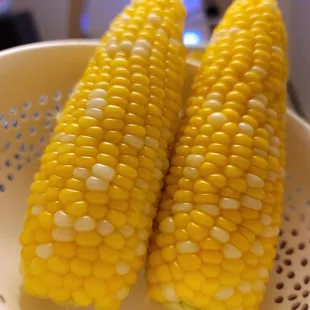 Beautiful, sweet, tenderest corn: honey n pearl variety.