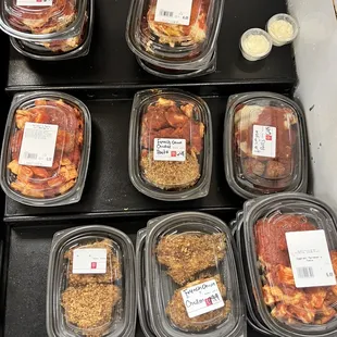 a variety of meats