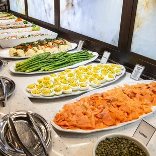 Hearts of palm, artichoke, sweet beets, asparagus, caprese salad, imported cheeses, and cured meats are only some of the almost 40 items.