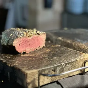 Golden steak