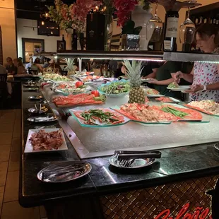 interior, sushi and sashimi