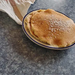 Small stack of pancakes came with frittata