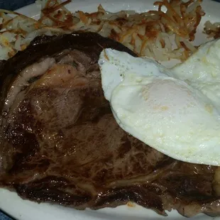 Ribeye steak and eggs