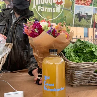 Mango kombucha. Moon  Dog Farms flowers