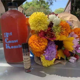 Taken circa 2019 because I didn&apos;t take pics today...3rd Coast Kombucha and Moon Dog Farms flowers are a must!