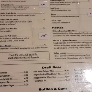 menu