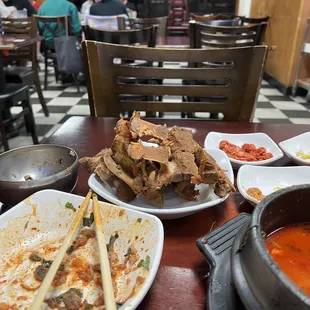 Pile of bones from Gamjatang bowl