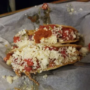 A taco may have been eaten prior to this photo being taken