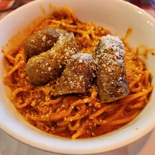 Spaghetti Spicy Marinara w/Italian Sausage