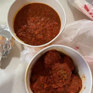 Pound of pasta and 10 meatballs