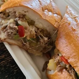 Cheese steak. Say yes to the peppers mmm