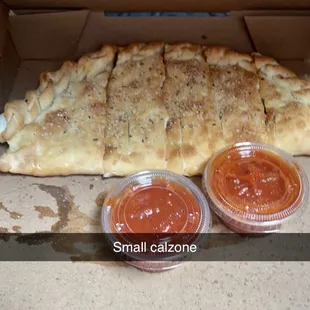 small calzone and sauce