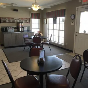 One (middle) of three dining areas.