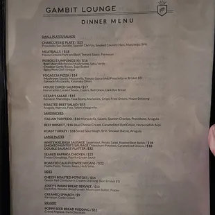 11/4/2023 dinner menu