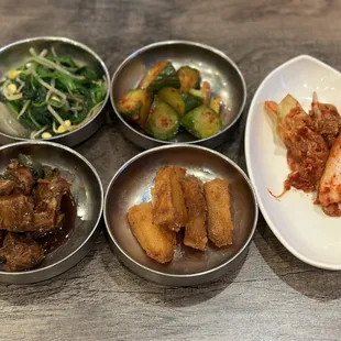 a variety of food in bowls