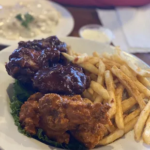 chicken wings and fried chicken, food