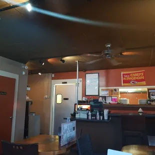 wait to be seated or sit down at the bar