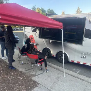 Two outdoor gaming stations.