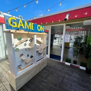 Outdoor beer deck and game
