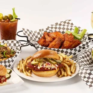 a variety of fast food items