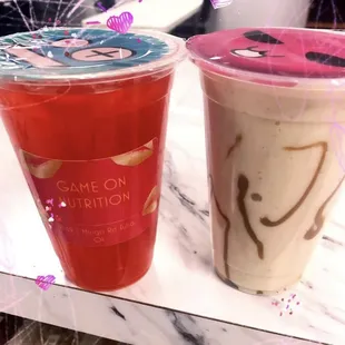 two drinks on a table