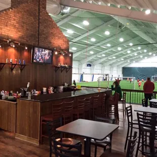 Game On! bar and indoor turf field.