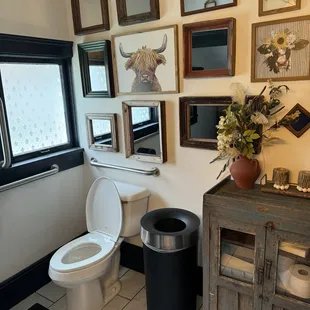 Clean bathroom, single stall, no baby changing table