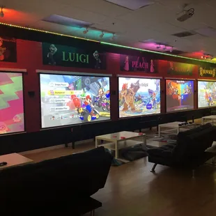 Nintendo Switches on our 120" projector screens.