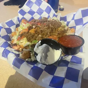 totchos- really great, would have been 10/10 had there have been cheese