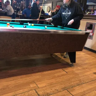 Playing on the pool league