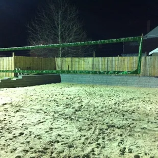 Sand volleyball.