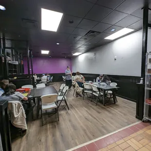 people sitting at tables