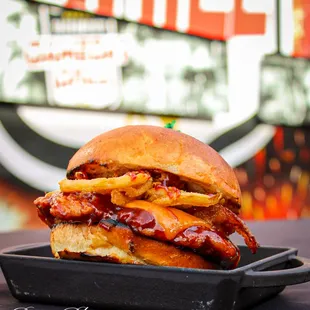 a bacon and cheese sandwich