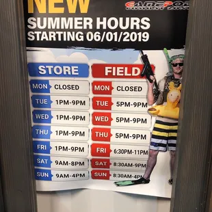 Summer hours