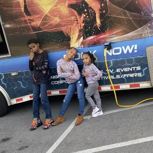 My excited grandkids and birthday young man who turned 9