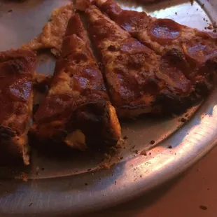 a half eaten pizza