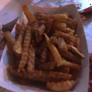a tray of french fries