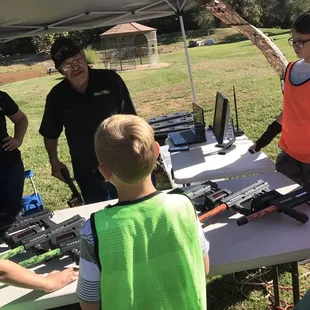 Explaining the rules of laser tag