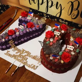 a chocolate birthday cake