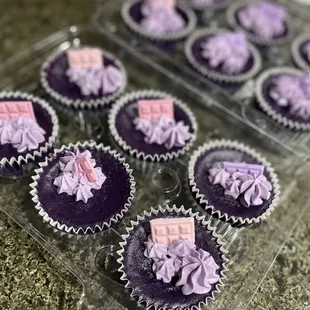 Mini Ube Cheesecakes