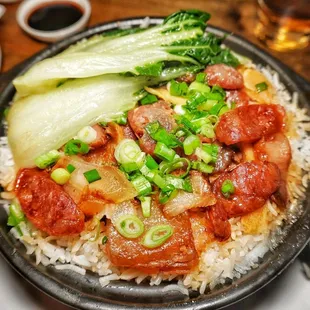 Clay pot rice with Chinese sausage and cured meat